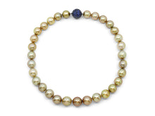 Load image into Gallery viewer, Kazanjian Pistachio South Sea Pearl Necklace with a Sapphire Ball Clasp in 18K White Gold
