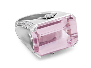 Kazanjian Kunzite Ring in 18K White Gold by Patrick Mauboussin