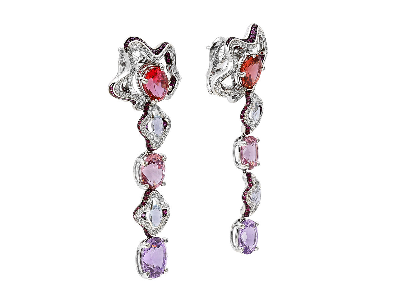 Spinel Drop Earrings in 18K White Gold by Patrick Mauboussin
