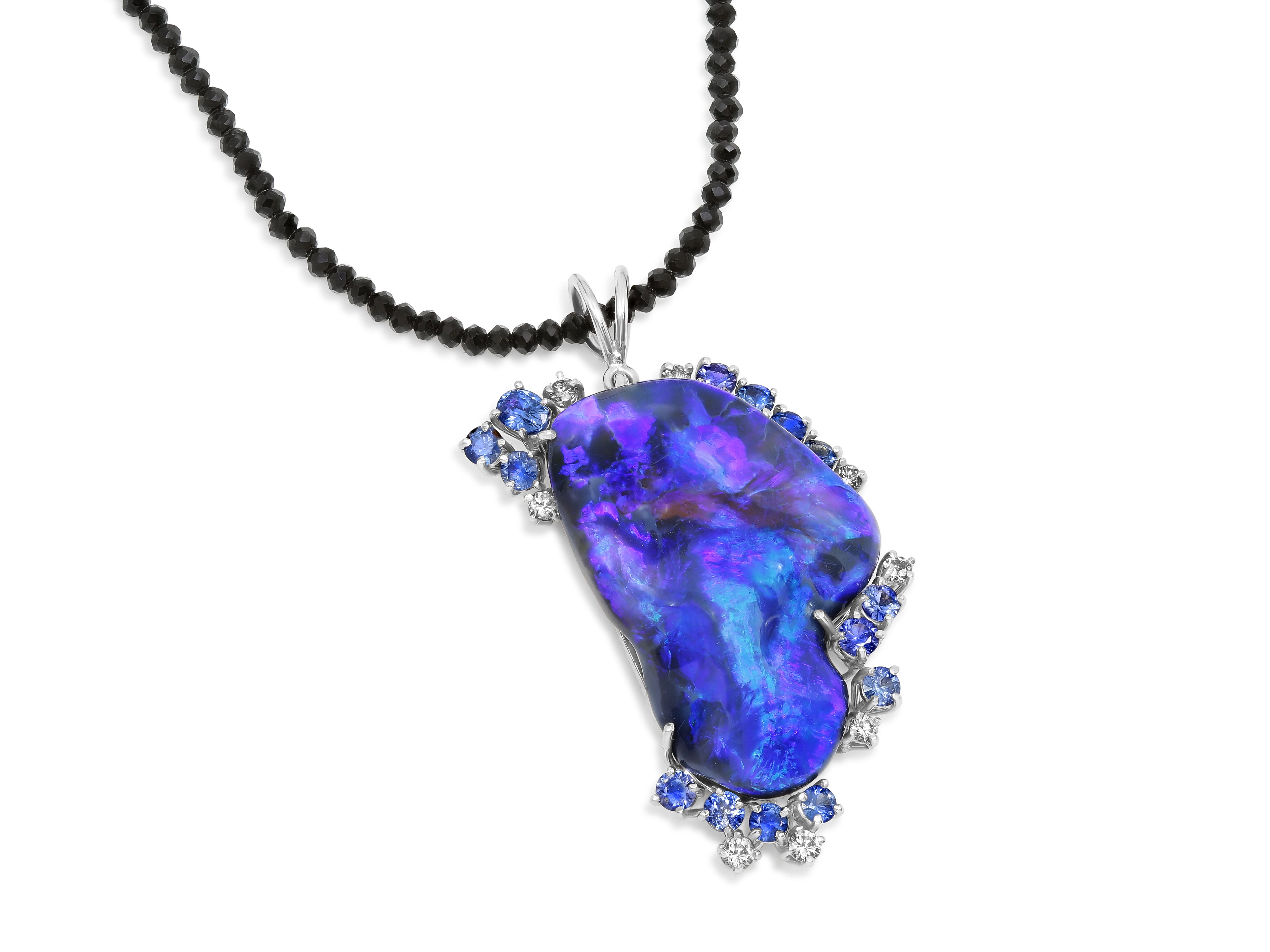 Free-Form Opal, 41.13 carats, Pendant in 18K White Gold