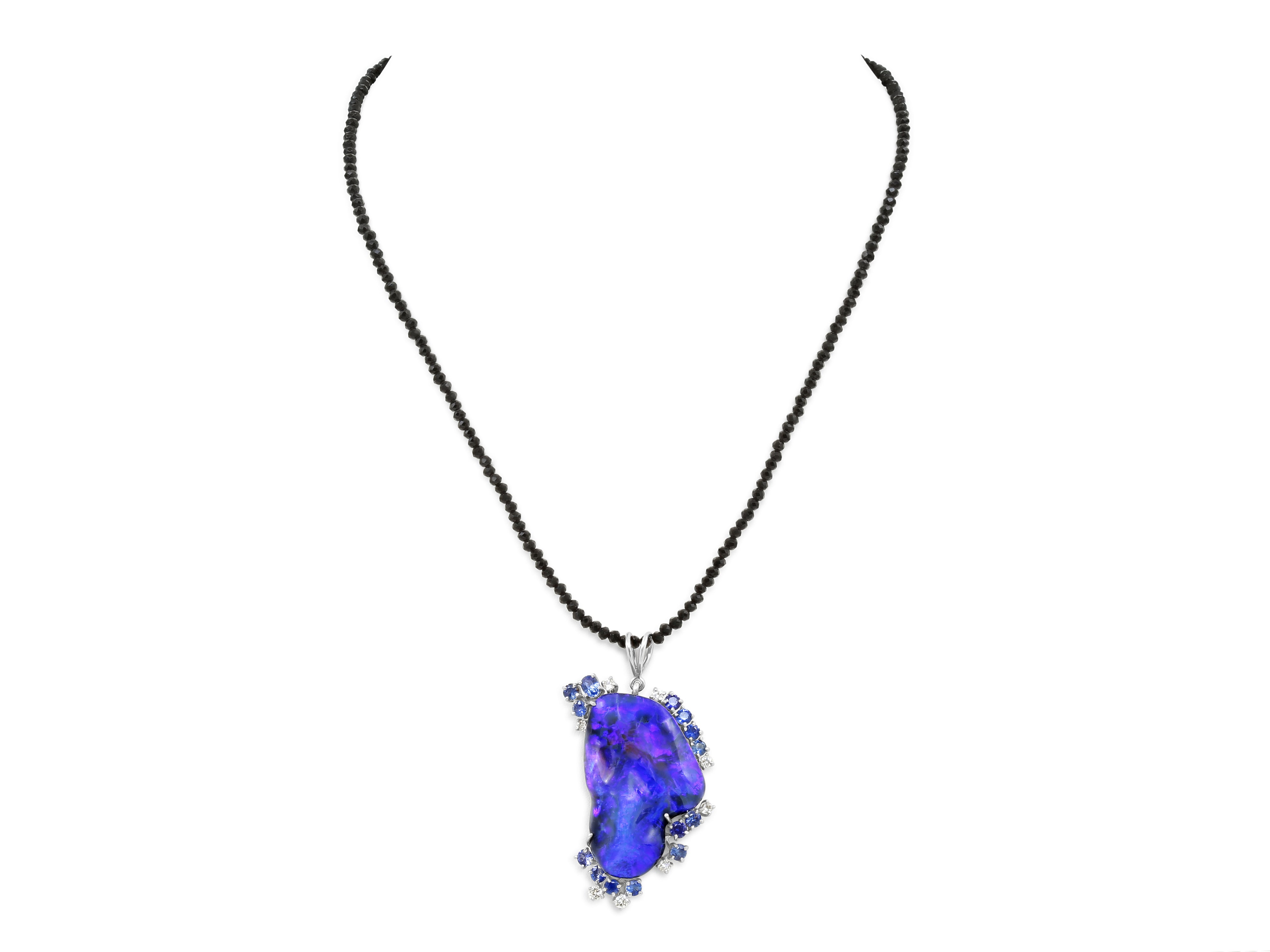 Free-Form Opal, 41.13 carats, Pendant in 18K White Gold
