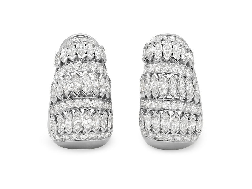 Kazanjian Diamond Ear Clips in 18K White Gold