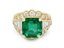 Load image into Gallery viewer, Kazanjian Emerald, 3.53 carats, &amp; Diamond Ring in 18K Yellow Gold
