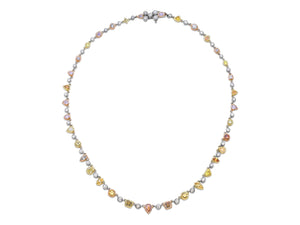 Kazanjian Fancy Colored Diamond Necklace in 18K White, Yellow & Rose Gold