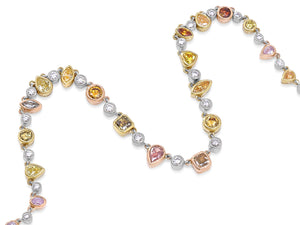 Kazanjian Fancy Colored Diamond Necklace in 18K White, Yellow & Rose Gold