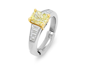 Kazanjian Fancy Intense Yellow, 1.68 carats, Ring in Platinum & 18K Yellow Gold