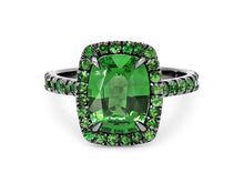 Load image into Gallery viewer, Kazanjian Tsavorite Garnet, 2.97 carats, Ring in 18K Black Gold
