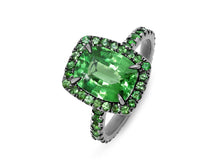 Load image into Gallery viewer, Kazanjian Tsavorite Garnet, 2.97 carats, Ring in 18K Black Gold
