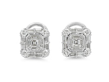 Load image into Gallery viewer, Illusion Diamond Studs in 18K White Gold
