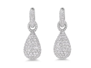 Kazanjian Pavé Diamond Drop Earrings in 18K White Gold