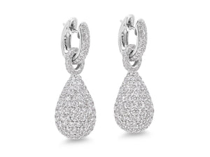 Kazanjian Pavé Diamond Drop Earrings in 18K White Gold