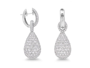 Kazanjian Pavé Diamond Drop Earrings in 18K White Gold