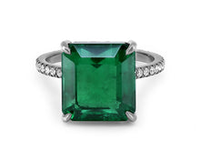 Load image into Gallery viewer, Kazanjian Emerald, 7.90 Carats, &amp; Diamond Ring in 18K Black Gold
