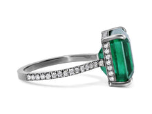 Load image into Gallery viewer, Kazanjian Emerald, 7.90 Carats, &amp; Diamond Ring in 18K Black Gold
