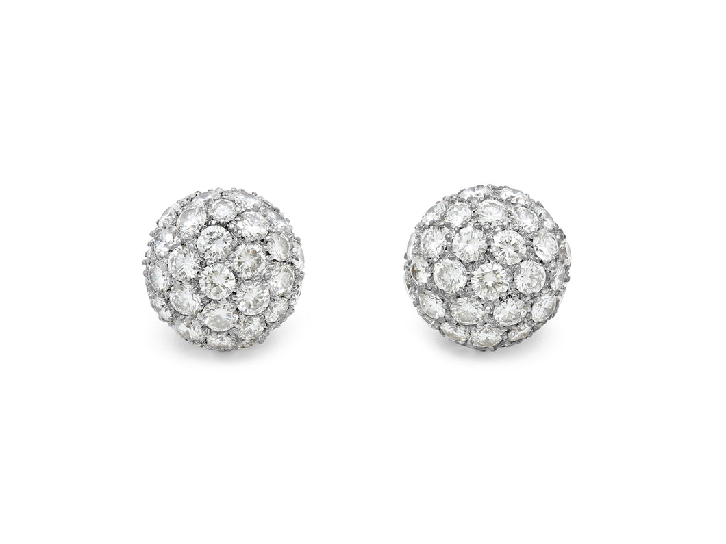 Kazanjian Diamond Ball Earrings in 18K White & Yellow Gold