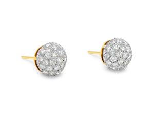 Kazanjian Diamond Ball Earrings in 18K White & Yellow Gold