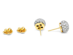 Kazanjian Diamond Ball Earrings in 18K White & Yellow Gold