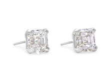 Load image into Gallery viewer, Kazanjian Square Emerald Cut Diamond Studs, 4.02 carats, in Platinum
