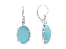 Load image into Gallery viewer, Kazanjian Oval Turquoise &amp; Diamond Drop Earrings in 14K White Gold
