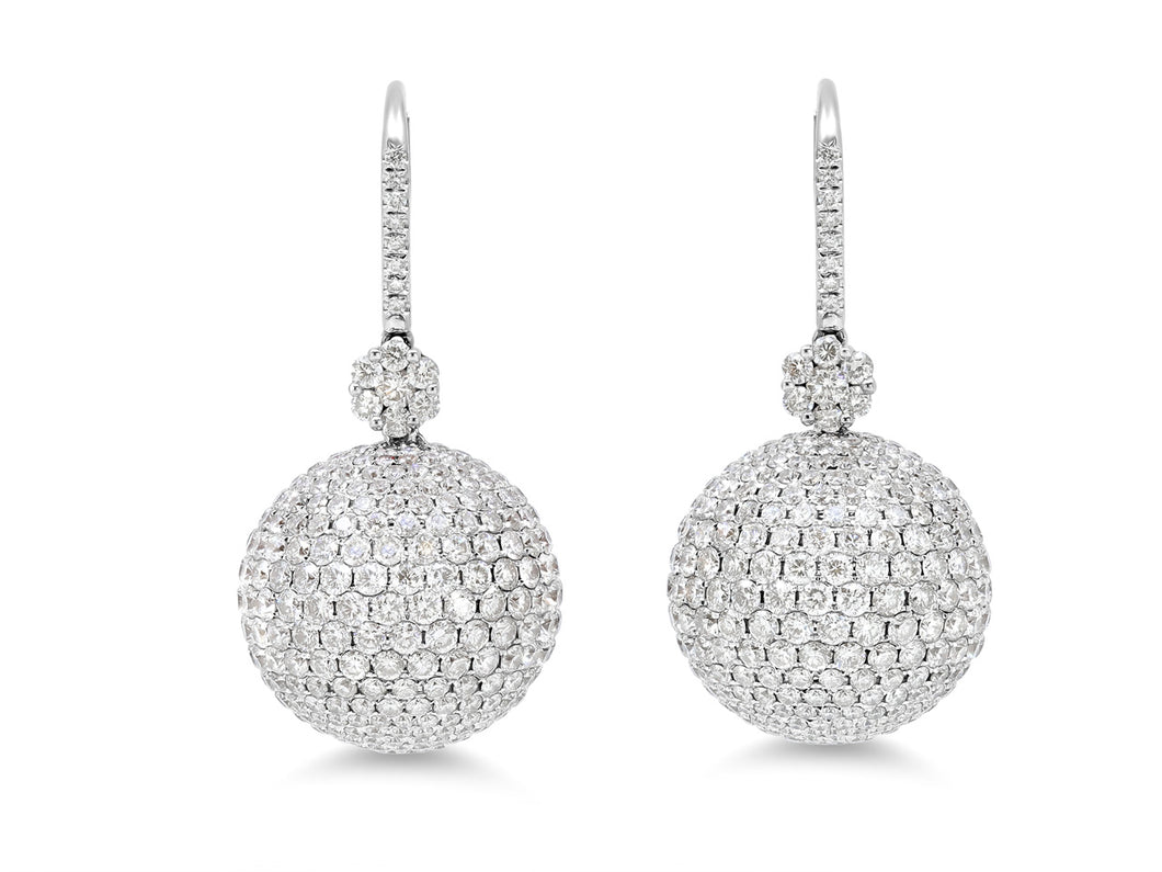 Kazanjian Diamond Ball Drop Earrings in 18K White Gold