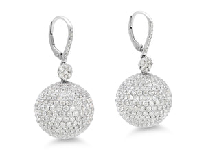 Kazanjian Diamond Ball Drop Earrings in 18K White Gold