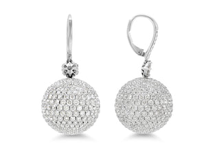 Kazanjian Diamond Ball Drop Earrings in 18K White Gold