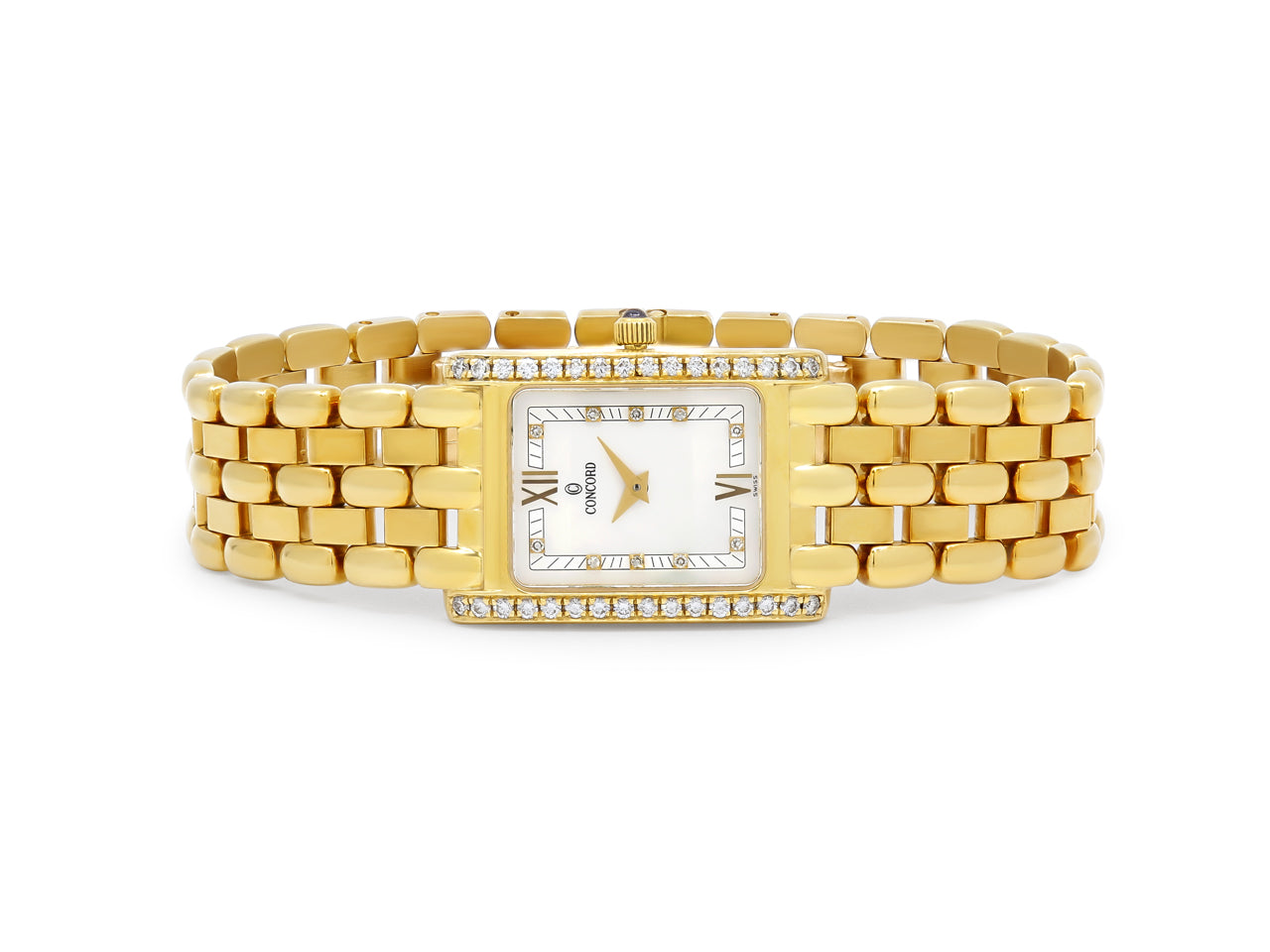Ladies Concorde Veneto Watch in Mother of Pearl in 18K Yellow Gold