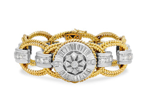 Ladies Diamond Omega Manual Wind Watch in 18K Yellow & White Gold