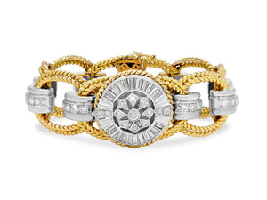 Ladies Diamond Omega Manual Wind Watch in 18K Yellow & White Gold