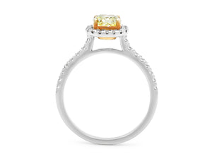 Kazanjian Fancy Yellow, 1.50 carats, Diamond in Platinum & 18K Yellow Gold