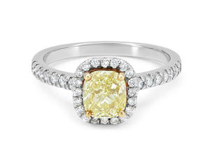 Kazanjian Fancy Yellow, 1.50 carats, Diamond in Platinum & 18K Yellow Gold