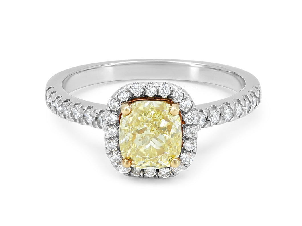 Kazanjian Fancy Yellow, 1.50 carats, Diamond in Platinum & 18K Yellow Gold