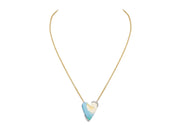 Opal, 27 carats, & Diamond Pendant in 18K Yellow & White Gold