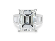 Step Cut Diamond, 12.43 Carats, Ring in 18K White Gold