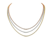 Three-Row Graduated Diamond Necklace in 18K Yellow, Rose & White Gold