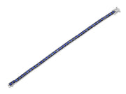 Sapphire Line Bracelet in 18K Blackened Gold