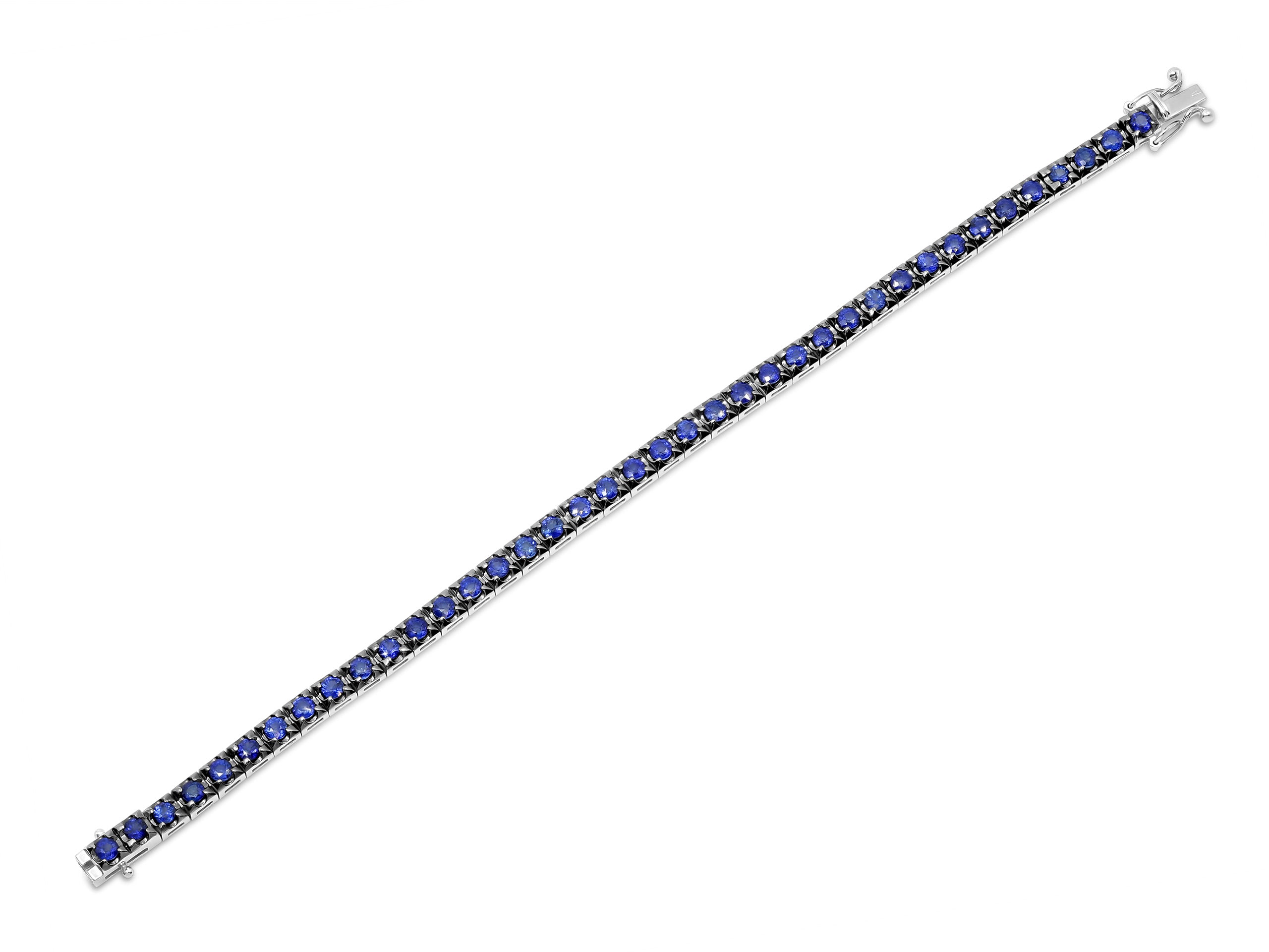Sapphire Line Bracelet in 18K Blackened Gold