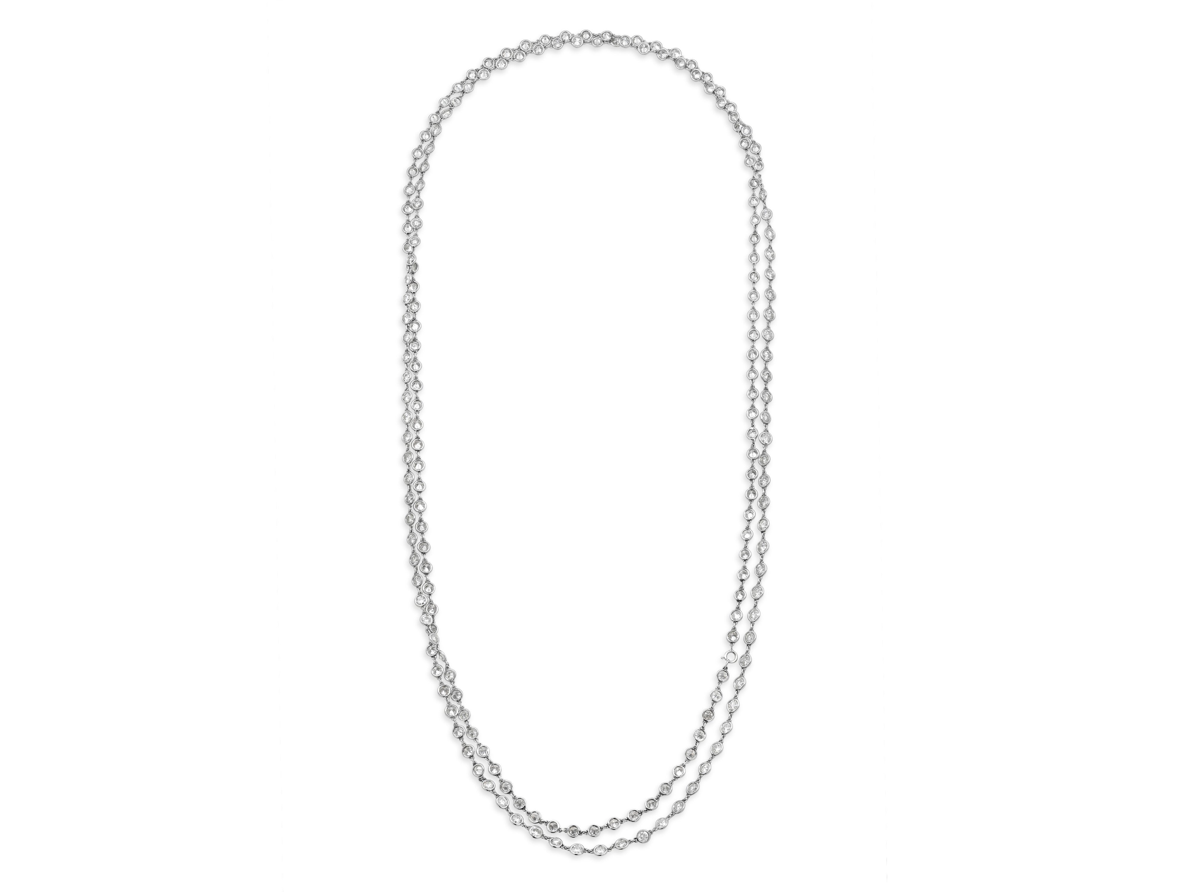 Diamond By The Yard, 44.81 carats, Necklace in Platinum & 14K White Gold