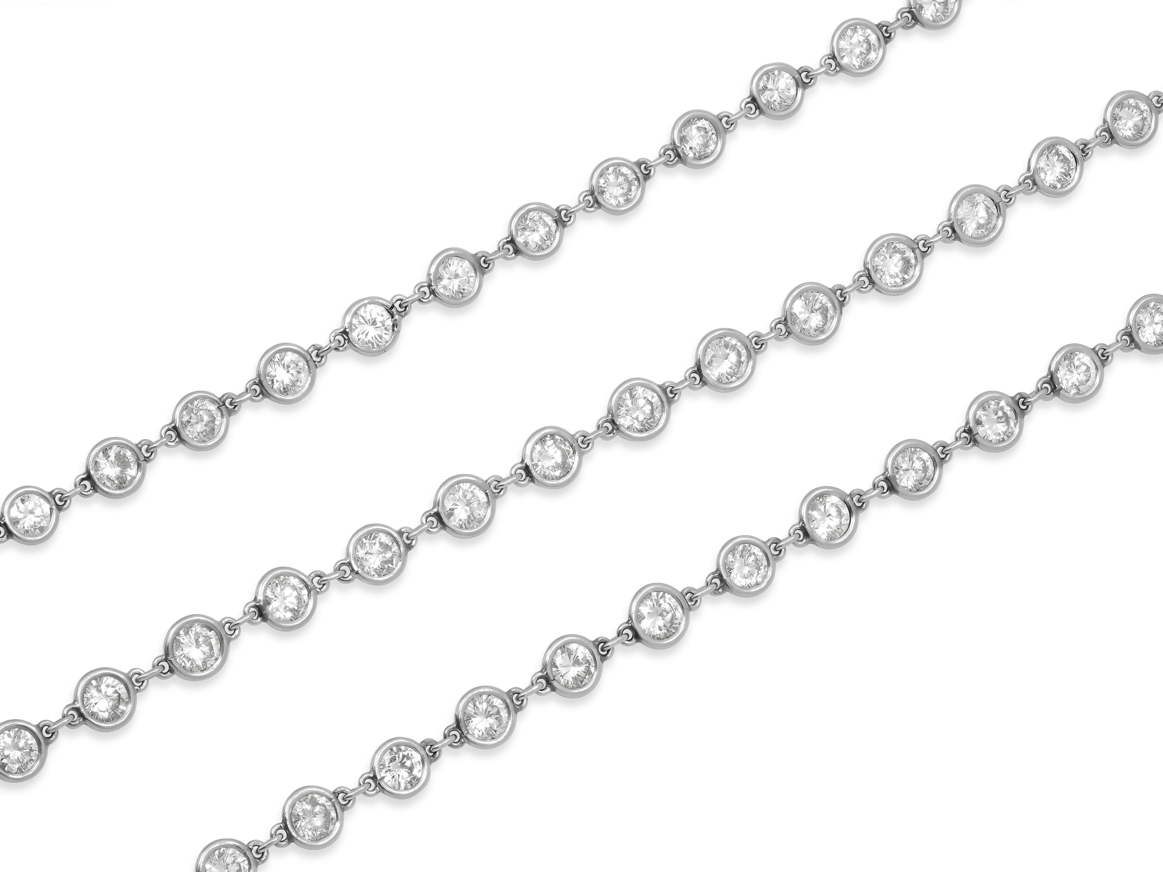 Diamond By The Yard, 44.81 carats, Necklace in Platinum & 14K White Gold