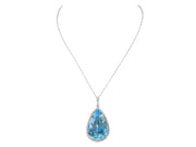 Pear Shape Aquamarine, 87.89 carats, Pendant in 18K White Gold