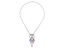 Load image into Gallery viewer, Kazanjian Pink &amp; Blue Sapphire Pendant in 18K White Gold by Patrick Mauboussin
