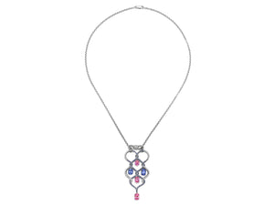 Kazanjian Pink & Blue Sapphire Pendant in 18K White Gold by Patrick Mauboussin