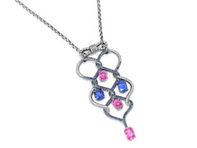 Load image into Gallery viewer, Kazanjian Pink &amp; Blue Sapphire Pendant in 18K White Gold by Patrick Mauboussin
