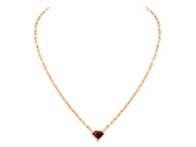 Shield Cut Ruby, 2.70 carats, and Diamond Pendant Set in 16K Red Gold