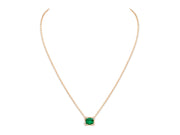 Colombian Emerald, 2.01 carats, & Diamond Pendant in 16K Red Gold