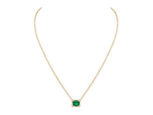 Kazanjian Colombian Emerald, 2.01 carats, & Diamond Pendant in 16K Red Gold