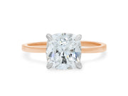 Cushion Cut, 2.01 carats, Diamond Ring in 16K Red Gold & Platinum