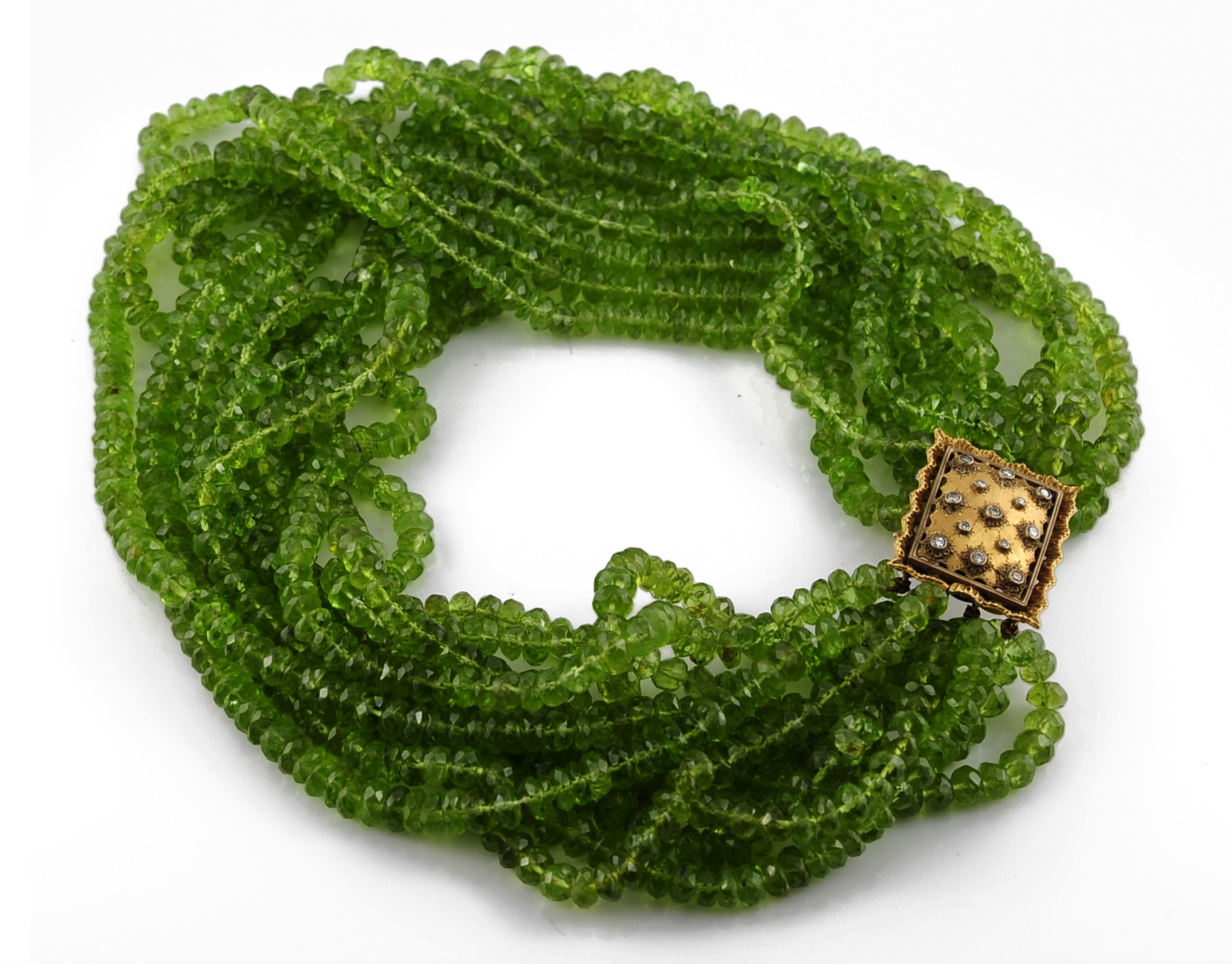 Peridot Bead Necklace in 18K Yellow Gold by Mario Buccelati