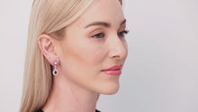Load and play video in Gallery viewer, Kazanjian Ruby, 1.72 carats, and Diamond Drop Earrings in 18K White Gold
