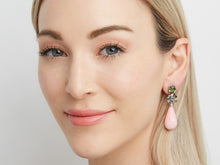 Load image into Gallery viewer, Kazanjian Garnet &amp; Pink Opal Earrings, in 18K White Gold
